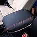 BEHAVE Car Armrest Cover Saver, 1 Piece Armrest Cover Fit for Honda CRV 2013 2014 2015 2016 Central Console Armrest Box CRV (Black with Red Stitches)