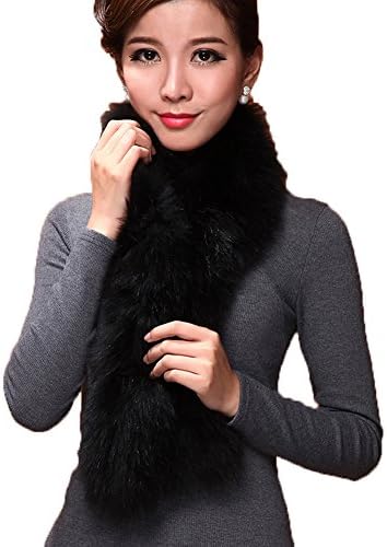 Mingxin real fox fur scarf long length warm smooth neck shawl fluffy wrap stole