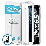 Maxboost Screen Protector for Apple iPhone 11 Pro Max and iPhone XS Max (6.5") (3 Pack, Clear) 0.25mm Tempered Glass Screen Protector w/ Advanced HD Clarity / Case Friendly 99% Touch Accurate