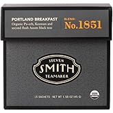 Smith Teamaker Portland Breakfast No. 1851, Caffeinated, Sugar Free, Sustainably Grown, Organic Full Leaf Black Tea Bags, 15 Sachets, 1.58oz each