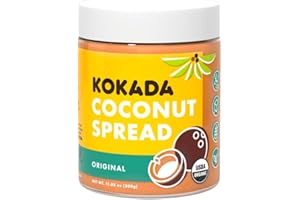 Kokada Coconut Spread, Original (11oz Jar) - Peanut Free, School Safe Snack, Organic Ingredients, Vegan, Gluten Free Spread, Peanut Butter, Sunflower Seed & Cookie Butter Alternative