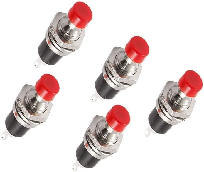 4pcs 12mm Rouge Vert SPST Interrupteur Momentané Bouton