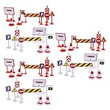 Bluecell 54 Pieces Street Signs Playset Traffic Signs Playset for Children Play