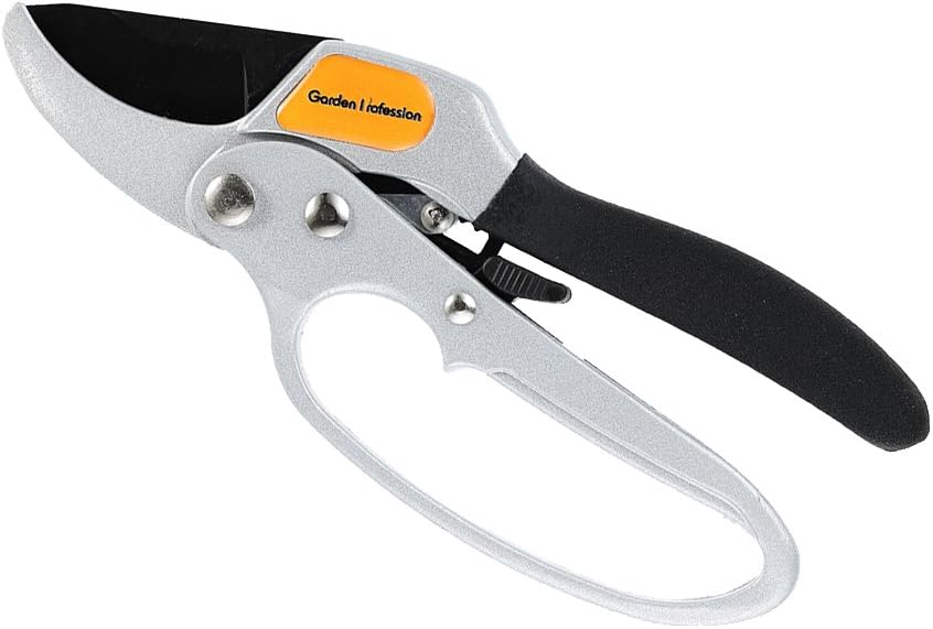 Ratchet Pruning Shears - Garden Profession Hand Pruners - Easy Ratcheting Action For Weak Hands- Best Anvil Gardening Secateurs