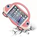 [Cartoon Car Style]iPad Mini Case,TopEs Kids Fun Mini Cartoon Shockproof Silicone Protective Case Cover+(Tempered Glass Screen Protector) for iPad Mini,Mini2,Mini3,Retina Models (Pink)