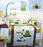 SoHo Froggie Jumping in Baby Crib Nursery Bedding Set 14 pcs