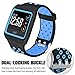 SKYLET Compatible with Fitbit Ionic Bands for Men with Case, Soft Replacement Sport Breathable Wristband Compatible with Fitbit Ionic Smart Watch with Metal Clasp Women[Black-Blue]