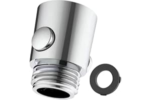 EMVANV G1/2" Shower Head Shut Off Valve, One-Click Cutoff Water Flow Tool, Button Type Shower Flow Control Valve, for Shower Arm and Hose or Bidet Sprayer(Silver)