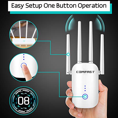 GAOAG-Repetidor-WiFi-1200Mbps-Banda-Dual-24GHz-y-5GHz-Amplificador-Senal-WiFi-Extensor-de-Red-WiFi-con-ApRepeaterRouter-Modos-4-Antenas-Puerto-LANWAN