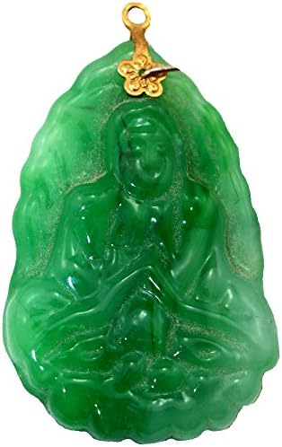 Green Soapstone Quan Yin Pendant