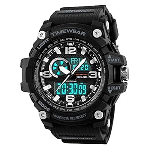 TIMEWEAR Analogue – Digital Men’s Watch (Black Dial Black Colored Strap)