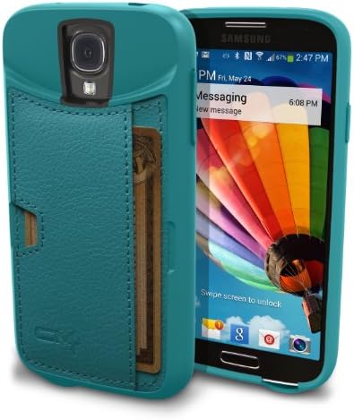 Smartish Galaxy S4 Wallet Case - Q Card Case for Samsung Galaxy S4 - Ultra Slim Protective Credit Card Carrying Case (CM4) - Pacific Green