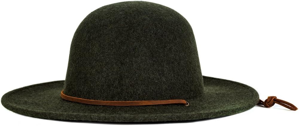 Brixton Men's Tiller Wide Brim Felt Fedora Hat: Clothing