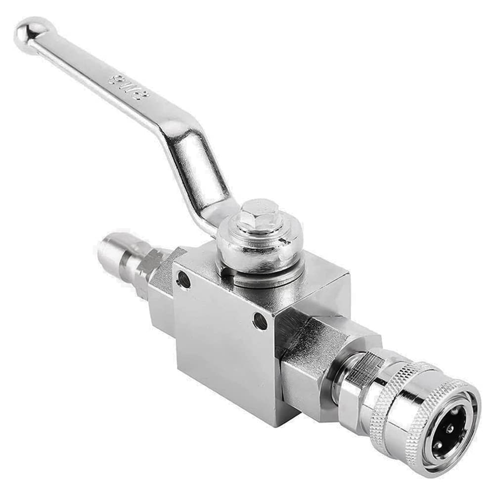 Hopbucan 4500PSI Ball Valve Kit Switch with 3/8Inch Quick Plug Connector for Pressure Washer Hose Pump