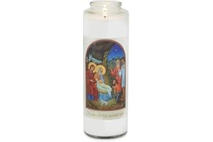 Root Candles Prayer Candles Clear Glass Devotional 7-Day Prayer Candle, 1-Count, Come Let Us Adore Him