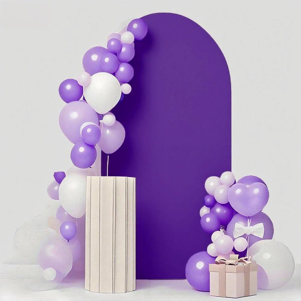 Photo 1 of 6.6FT Two-Sided Purple Arch Backdrop Cover, Wedding Arch Covers, Purple Backdrop Cover for Party Gender Reveal Birthday Party Decor1050814029