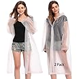 EnergeticSky EVA Portable Raincoat for Adults,Reusable Rain Poncho with Hoods and Sleeves