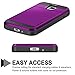 Galaxy S4 Case, Vofolen Dual-Layer Shock Absorbent Galaxy S4 Wallet Case Snap-on Rugged Rubber Cover Bumper Soft Armor + Anti-Scratch Hard Cover Protective Shell for Galaxy S4 (Purple)