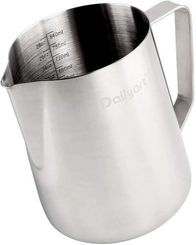 Dailyart Milk Frother Jug 900ml 304 Stainless Steel Coffee Pouring Pitcher