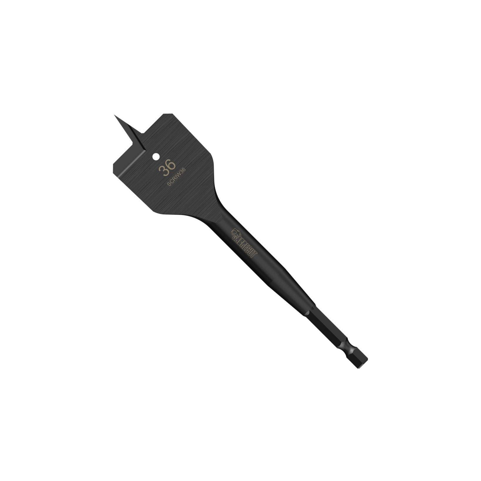 1 x SabreCut SCRIW36_1 36mm x 152mm Impact Rated Flat Wood Spade Bit for Softwood Hardwood Chipboard
