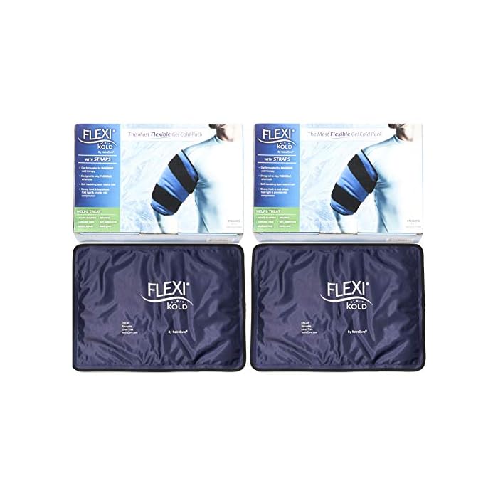 FlexiKold Gel Ice Pack Circles w/Straps (4 Pack) - Reusable Round Cold Pack Compress for Kids Injuries, Breastfeeding…