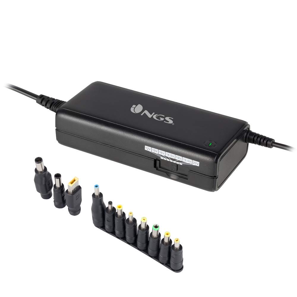 NGS Ban 90W Universal Manual Laptop Charger with 11 Adapters Compatible with HP, Dell, ASUS, Lenovo, Acer