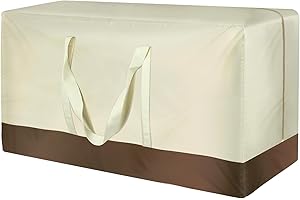 AURRAGIY Patio Cushion Storage Bags 420D Waterproof Outdoor Storage Bag Furniture Cushion Cover Christmas Tree Storage Bag with Handles and Zipper 60"L x 20"W x 28"H Beige