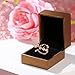 KAVANI Rose Gold Cubic Zirconia Ring CZ V Ring Open Adjustable Heart Princess Ring for Women