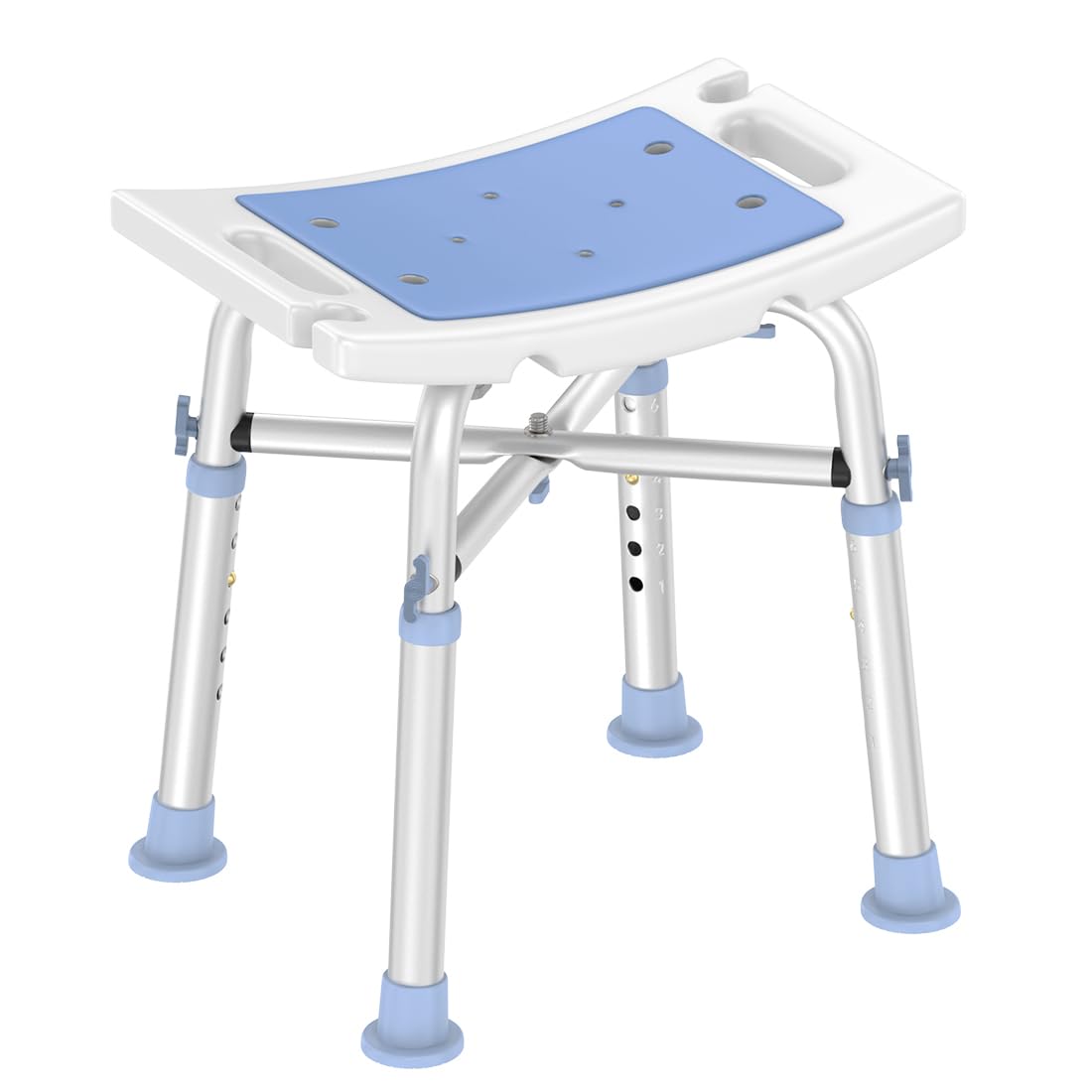 DELOG Heavy Duty Shower Chair - 500lb Capacity, Padded Bath Seat with 6 Height Adjustable Tubes - Tool Free Anti-Slip Bench for Elderly, Senior, Handicap & Disabled