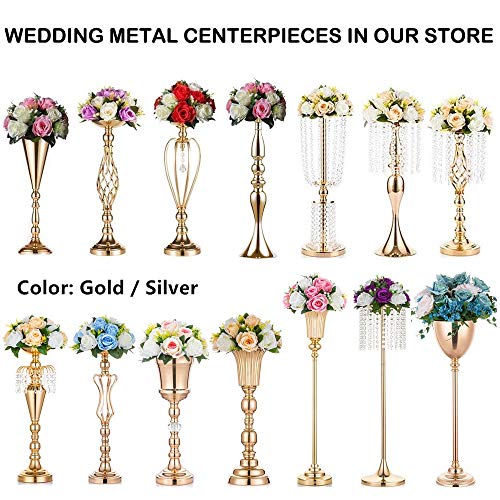 2 Pcs 14.7"/ 37.2cm Height Versatile Metal Wedding Centerpieces Vase