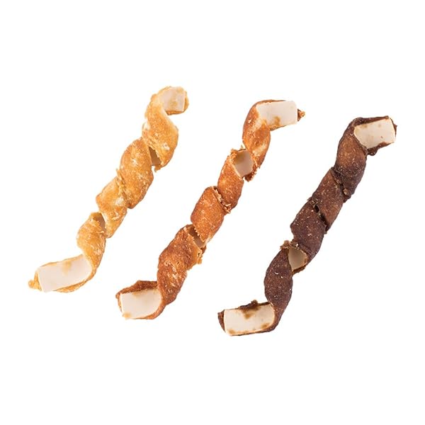 DREAMBONE SPIRALS VARIETY PACK, RAWHIDE FREE DOG CHEWS, 18 COUNT