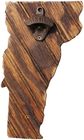 Grace Graffiti Vermont State Bottle Opener with Chestnut Stain