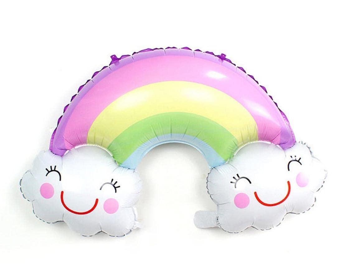 UK Phoenix Foil Rainbow Balloon Smiley Clouds Wedding Party Decoration Air Helium Balloons Cloud Colourful (1pcs x Rainbow Balloons)