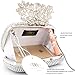 Dexmay Luxury Flower Women Clutch Purse for Wedding Party Rhinestone Crystal Evening Bag Iridescent Silver
