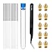 Comgrow 10 Pack 0.4 mm MK8 Nozzles, 10 Pack 0.4 mm Needles and 1 Pack Tweezers Tool kit, Stainless Steel Nozzle Cleaning Tool Kit