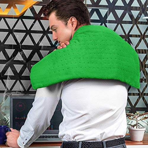 Cure Choice Large Electric Heating Pad for Back Pain Relief + Storage