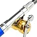 TOOGOO(R) Mini Pocket Aluminum Alloy Fishing Fish Travel Pen Shape Rod Pole Blue