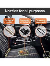 Aspirador de coche con cable HOTOR con luz LED, DC12 V, mojado seco, portátil, de mano, para coche, Negro