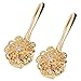 Cosmos 1 Pair Curtain Tieback Flower Curtain Clips Buckle Tie Backs Holder with Artificial Crystal and Stretchable Wire Rope for Home Office Bedroom Decoration (Golden Tone Color)
