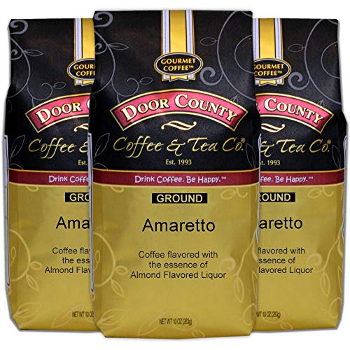 Door County Coffee, Amaretto, Almond Liquor Flavored Coffee, Medium Roast, Ground 10 oz Bags (Pack of 3) - Thumbnail 4