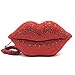 EPLAZA Red Sexy Lips Mouth Fixed Land Line Telephone Shining Desk Wired Corded Phone Home Office Decoration