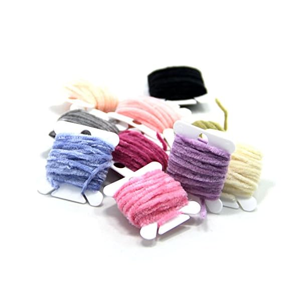 SAMS-Fly-Tying-Body-Materials-Tinsel-Rayon-Chenille-Yarn-2mm-Small-for-Woolly-Bugger-Worms-Leech-10-Random-Colors-Assorted-30M