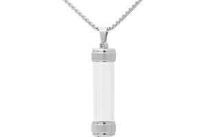 Edgda Urn Necklace for Ashes Stainless Steel Memorial Cremation Locket Keepsake Necklace Acrylic Glass Bottle Necklace