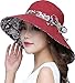 Ls Lady Womens Summer Flap Cover Cap Cotton Anti-UV UPF 50+ Sun Shade Hat with Bow. Adjustable Hat (One Size, Z Wine Red)