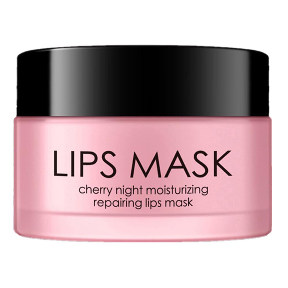 Lip Sleeping Mask Cherry Night Time Lip Mask Overnight Moisturizing Lip Balm Exfoliating Scrub Lips Treatment for Dry Cracked Lips Repair 30g