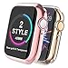 【2-Style】MARGE PLUS Compatible with Apple Watch Screen Protector 40mm Series 5 Series 4, All-Around Protective HD Clear Ultra-Thin TPU iwatch Case for Apple Watch 40mm, Rose Gold+Transparent