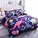 ZEIMON Dinosaur Flamingo Printed Boys Duvet Cover Set Twin Microfiber Puppy Floral Universal Animal Theme Cartoon Kids Girls 3D Bedding Sets (Dinosaur,Queen)