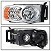 ACANII - For 2002 2003 2004 2005 Dodge Ram 1500 2500 3500 Truck Headlights Headlamps Assembly Driver + Passenger Side