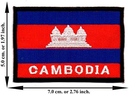 Cambodia Flag 1.97"x2.76" Appliques Hat Cap Polo Backpack Clothing Jacket Shirt DIY Embroidered Iron on / Sew on Patch