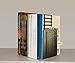 Acrimet Premium Metal Bookends Metallic Finishing (Heavy Duty) (Gold Black Platinum) (1 Pair)